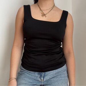 Dynamite Black Square-Neck Tank